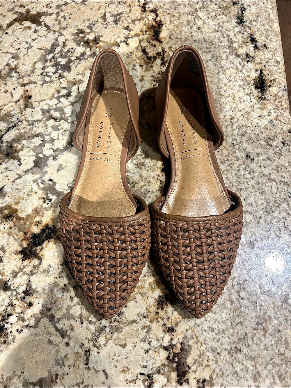 Lauren Conrad Woven Pointed-Toe Mules Brown